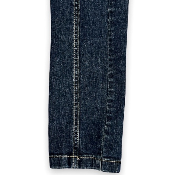 Revolt‎ Skinny Jeans Dark Wash Whiskers 5 Pocket Juniors 5 Tall - Picture 8 of 8